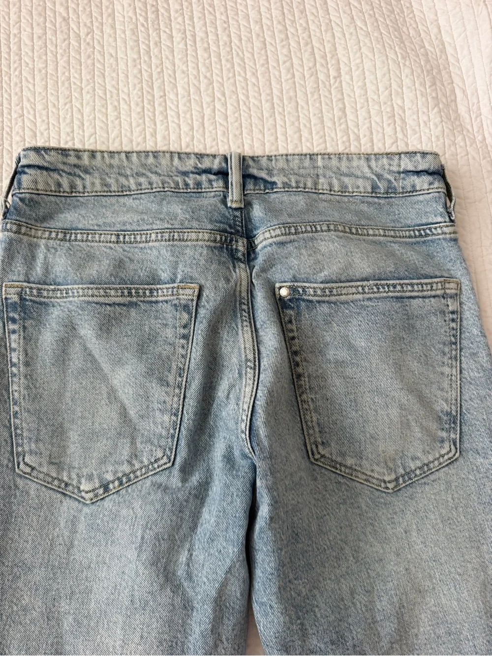 H&M Distressed Regular Fit Light Wash Ripped Jeans